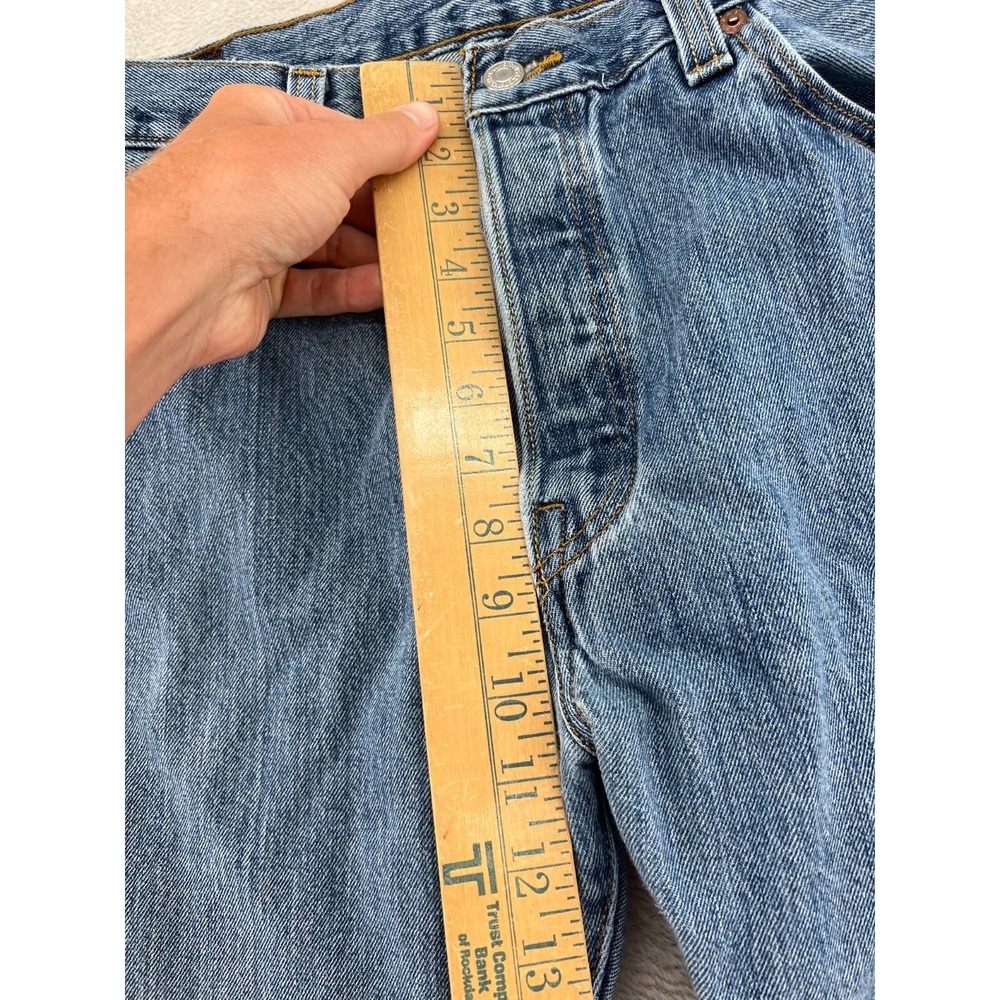 VTG Levis 501 Jeans Mens Sz 36x34 Medium Wash Button Fly Straight Leg 90s - Picture 5 of 14